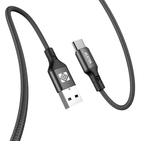 Acetek Nylon Snabbkabel 3.1A (36W) USB A - USB C 2m