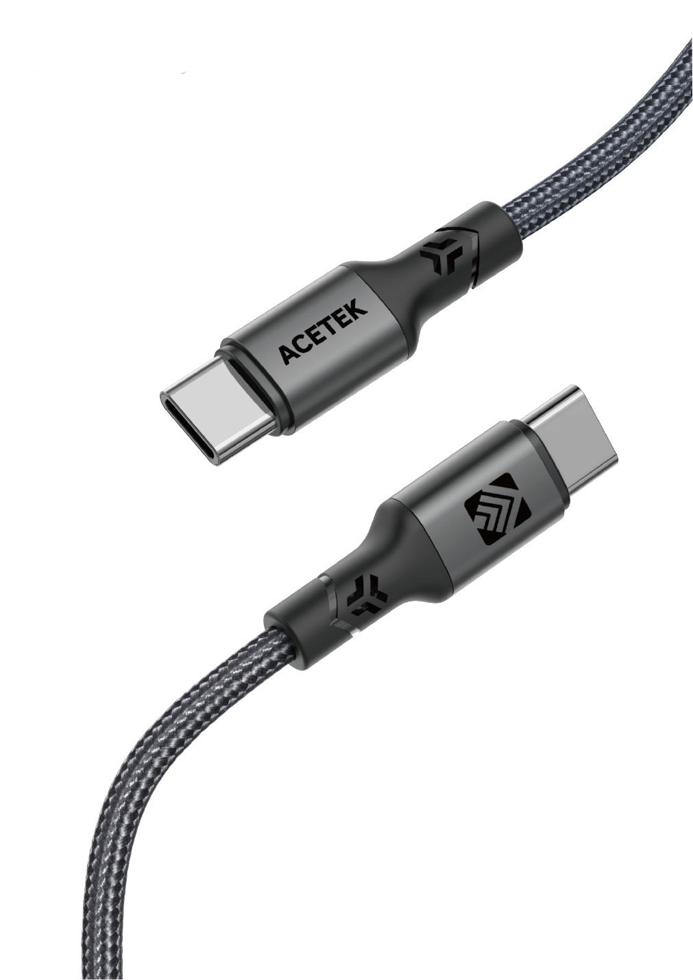 Acetek Nylon Snabbkabel (60W) USB C - USB C 1 & 2m