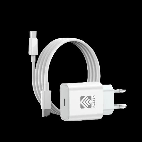 NYHET" Acetek 30W Snabbladdare med 1m USB-C till USB-C kabel för Andriod/iPhone 15&16&17 Series