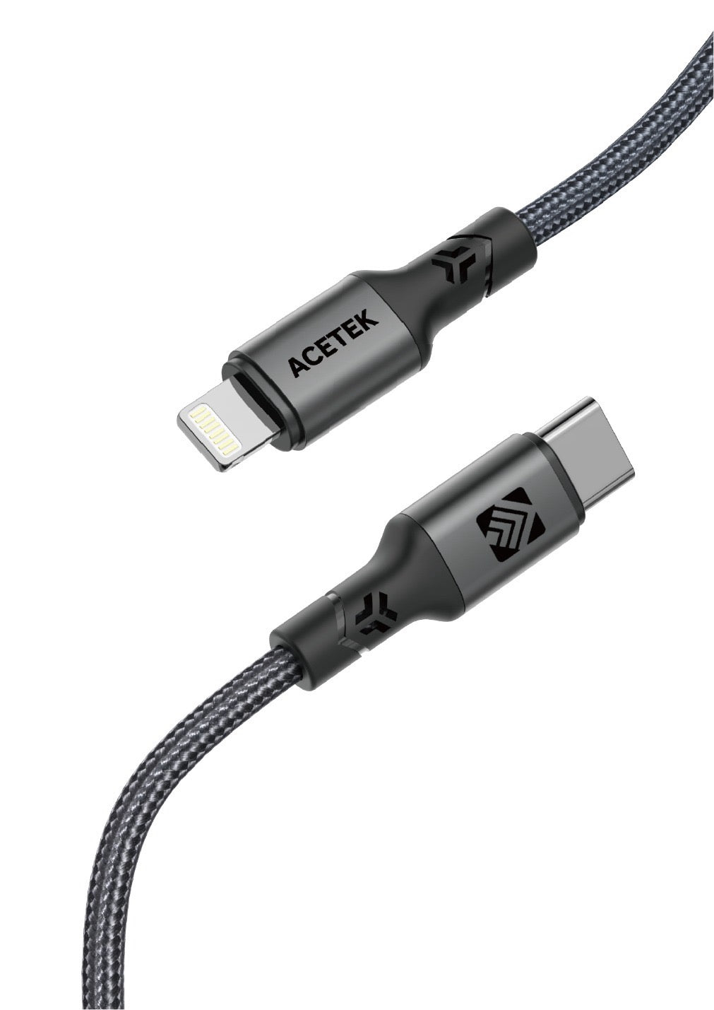 Acetek Nylon Snabbkabel (27W) USB C - Lightning 1 & 2m